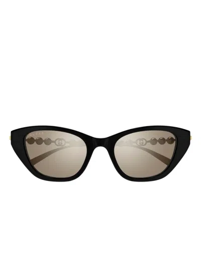 Gucci Gg1968s Pearl Cat-eye Sunglasses In Black
