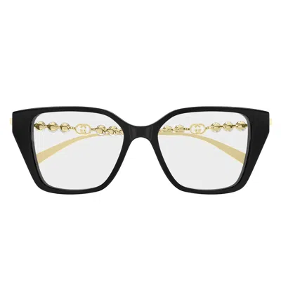 Gucci Gg1969 O 001 Gold Black/transparent Women's Prescription Glasses