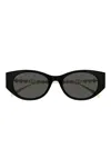 Gucci Pearls And Strass 54mm Acetate Cat-eye Sunglasses In Black