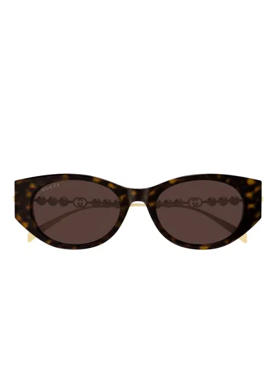 Gucci Gg1970sa Pearl Cat-eye Sunglasses In Brown