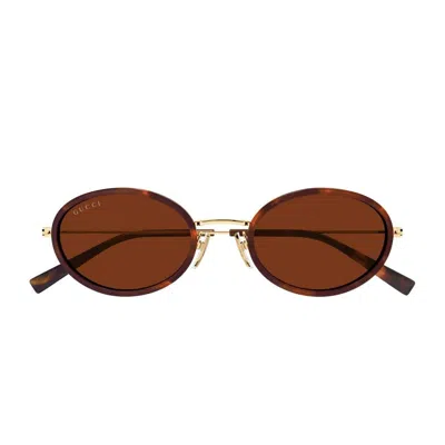 Gucci Gg1980 S Linea Emblem Havana In Brown