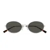 Gucci Gg1980s Linea Emblem 005 Grey Silver Grey Sunglasses In Silver