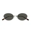Gucci Gg1980s Linea Emblem 005 Grey Silver Grey Sunglasses In Brown