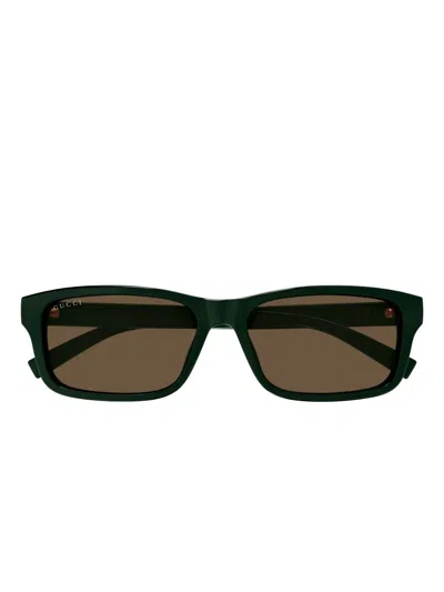 Gucci Gg1986sa Rectangle Sunglasses In Green