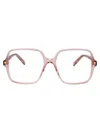 Gucci Pink-pink-transparent Recycled Acetate Glasses In Gold