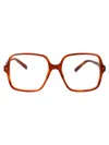 Gucci Havana-havana-transparent Recycled Acetate Glasses In Red