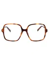 Gucci Havana-havana-transparent Recycled Acetate Glasses In Multi