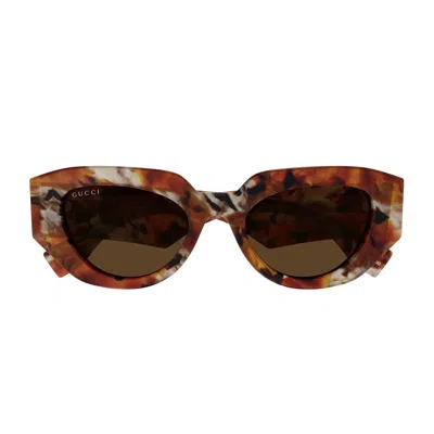 GUCCI GUCCI GG2007S LINEA RE-ACE 002 HAVANA BROWN SUNGLASSES