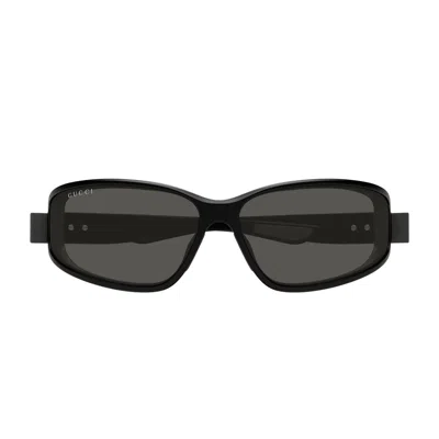Gucci Gg2011s Linea Institutional 001 Black Grey Sunglasses