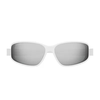 Gucci Gg2011s Linea Institutional Logo 003 White Silver Sunglasses