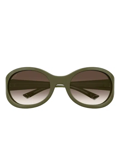 Gucci Gg2012s Oval-frame Sunglasses In Brown