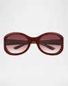 Gucci Oval Frame Sunglasses With Tinted Lenses