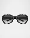 Gucci Gg2013s Studded Oval-frame Sunglasses