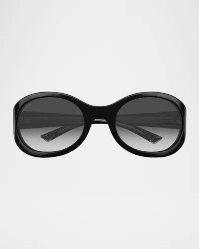 Gucci Gg2013s Round Recycled Acetate Sunglasses In Black