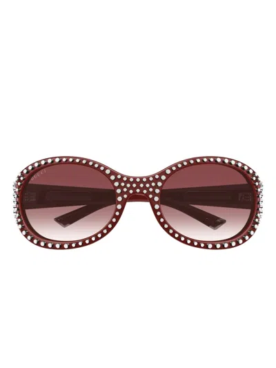 Gucci Gg2013s Stud-embellished Sunglasses In Brown