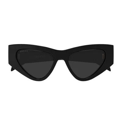 Gucci Gg2019s Linea Institutional Logo  001 Black Grey Sunglasses In Red