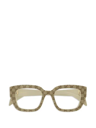 Gucci Gg2021o Patterned Glasses In Brown