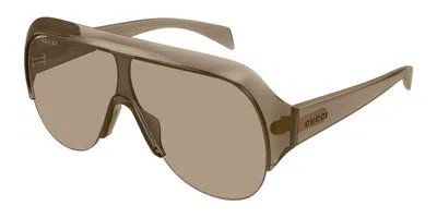 Gucci Eyewear Shield Frame Sunglasses In Green
