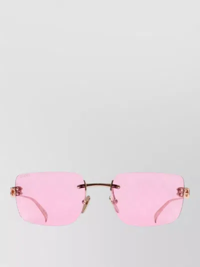 Gucci Gg2038s Sunglasses Metal Frame Square Design In Pink
