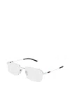 Gucci Eyewear Rectangular Frame Glasses In Silver