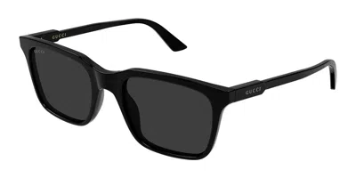Gucci Eyewear Rectangle Frame Sunglasses In Black