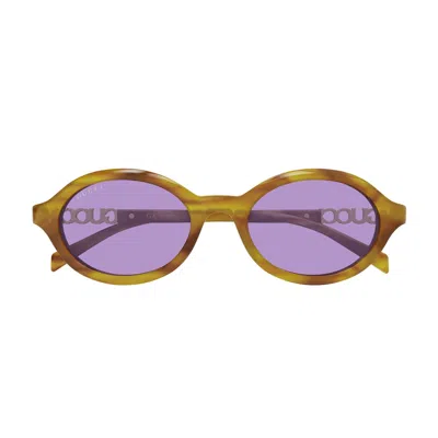 Gucci Gg2153s Linea Name Of Brand 004 Havana Violet Sunglasses In Brown
