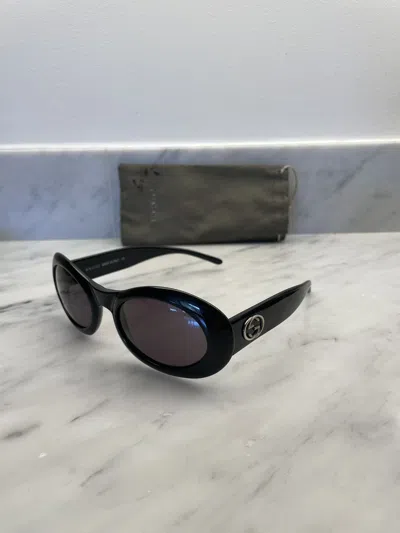 Pre-owned Gucci Gg2400 Round Vintage Sunglasses Tom Ford Era Gg Logo In Black