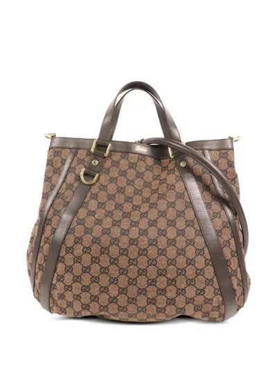 Pre-owned Gucci Gg-canvas Tote Bag In Brown