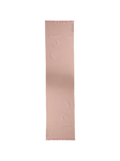 Gucci Gg-jacquard Fringed Scarf In Pink