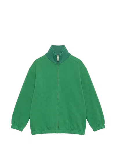 Gucci Kids' Gg-jacquard Sweatshirt In Green
