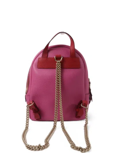 Pre-owned Gucci Gg-logo Backpack In Pink