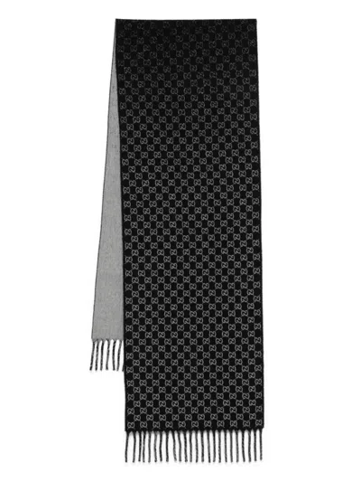 Gucci Gg-monogram Fringed-detail Scarf In Multi