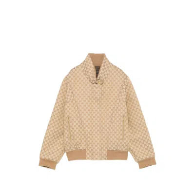 Gucci Gg-pattern Bomber Jacket In Brown