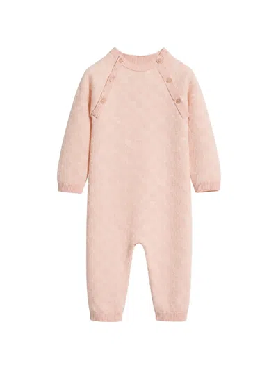 Gucci Babies' Gg-pattern Romper In Pink