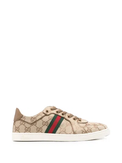 Gucci Gg-pattern Sneakers In Neutral