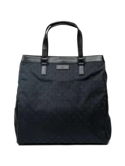 Pre-owned Gucci Gg-pattern Tote Bag In Black