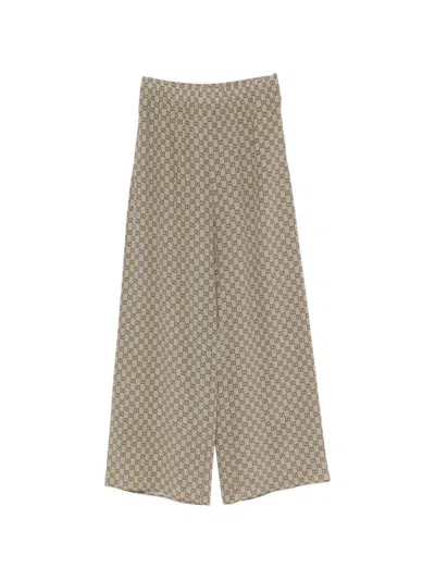 Gucci Gg-pattern Trousers In Transparent