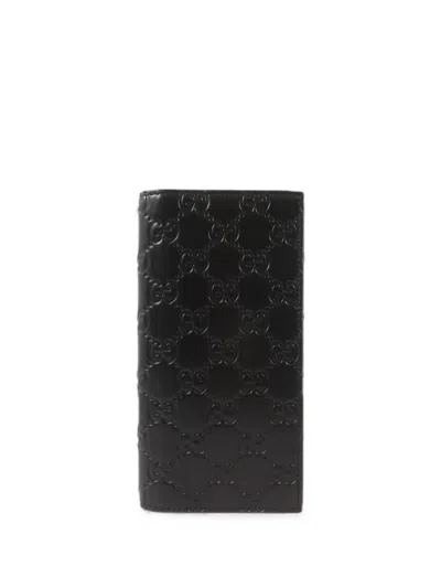 Pre-owned Gucci Gg-pattern Wallet In Black