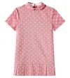 Gucci Gg Cotton Twill Dress In Red/mc