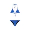 Gucci Halter Neck Triangle Bikini Top Hardware In Blue