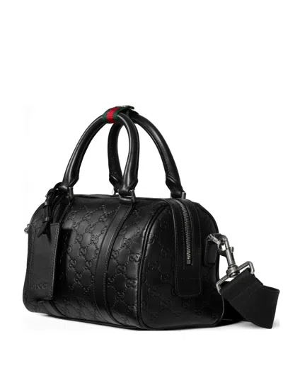 Gucci Gg-supreme Leather Tote Bag In Black