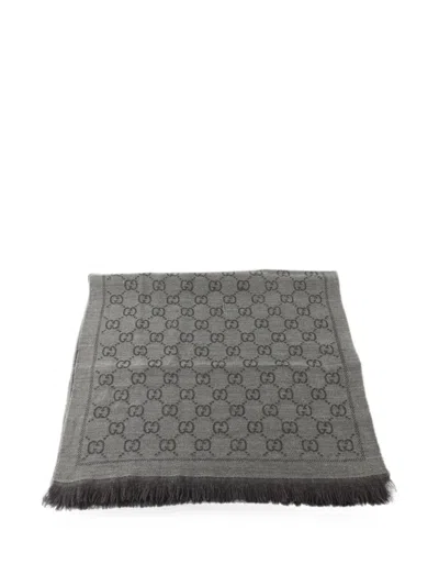 Pre-owned Gucci Gg-supreme Scarf In Gray