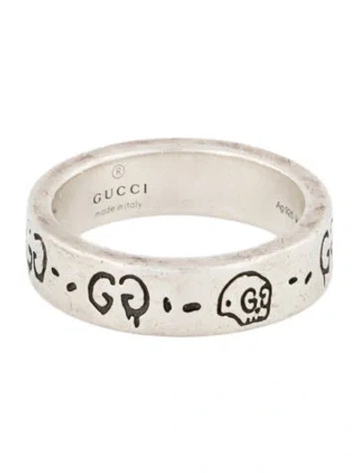 Pre-owned Gucci Ghost Band Ring In Multi