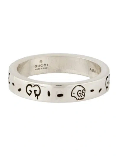 Pre-owned Gucci Ghost Band Ring In Multicolor