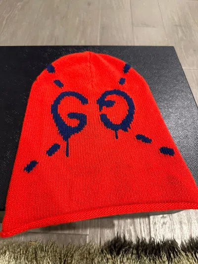 Pre-owned Gucci Ghost Beanie In Red