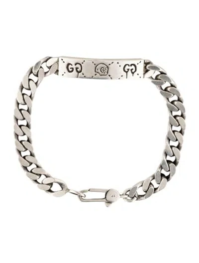 Pre-owned Gucci Ghost Id Link Bracelet, 6.75" In Multicolor
