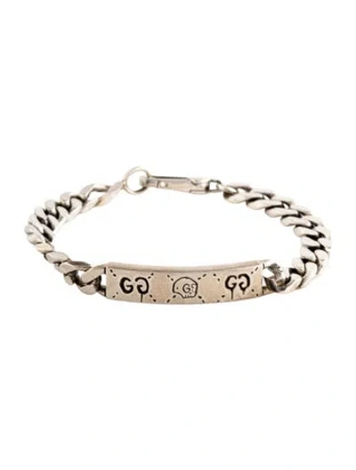Pre-owned Gucci Ghost Id Link Bracelet, 6.75" In Multicolor