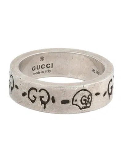 Pre-owned Gucci Ghost Motif Band Ring In Multi