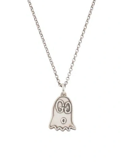 Pre-owned Gucci Ghost Pendant Necklace, 20" In Multi