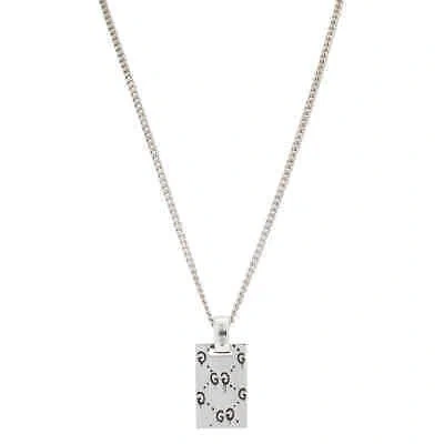 Pre-owned Gucci Ghost Pendant Necklace In Silver